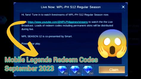 Hurry Up MLBB Redeem Codes September 30 2023 Gets This Code And