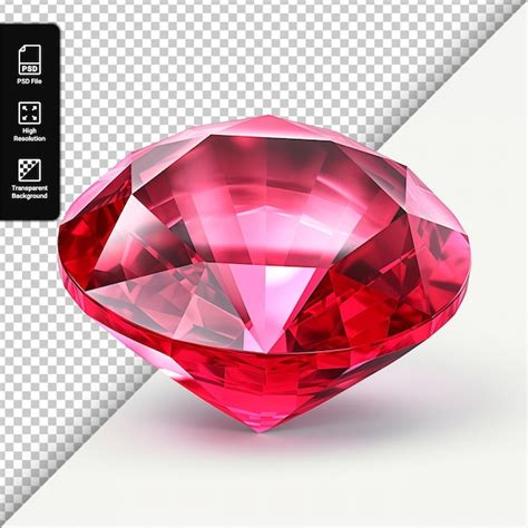 Premium Psd Psd Dazzling Diamond Red Gemstones Isolated On