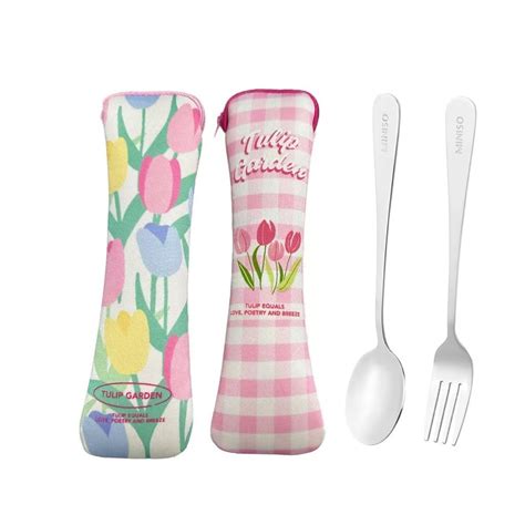 Miniso Tulip Garden Collection Flatware Set Fork Spoon Shopee