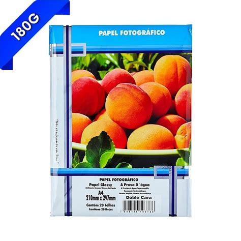 Papel Fotográfico Dupla Face Glossy Brilhante Masterprint 180g A4