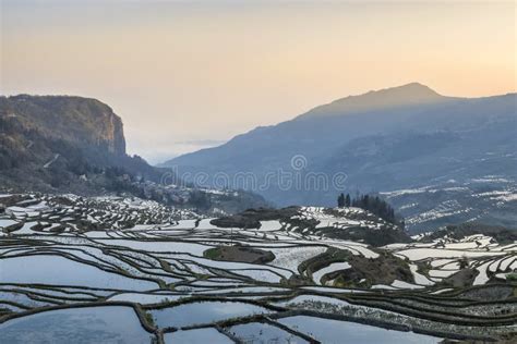 Sunrise Over Yuanyang Rice Terraces In Yunnan China One Of The Latest