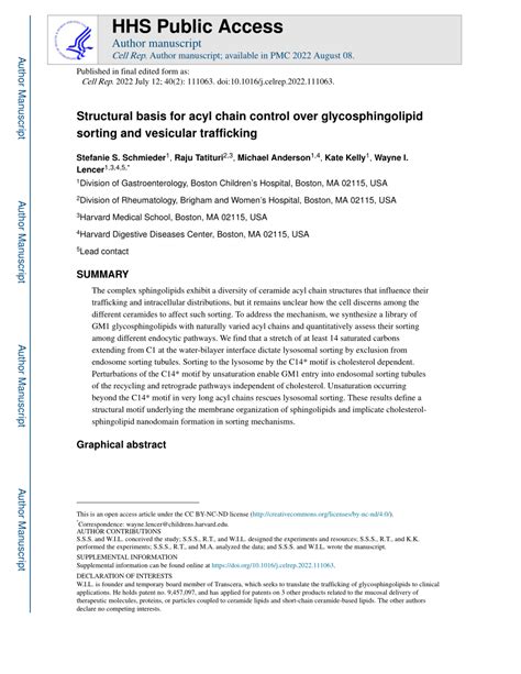 PDF Structural Basis For Acyl Chain Control Over Glycosphingolipid