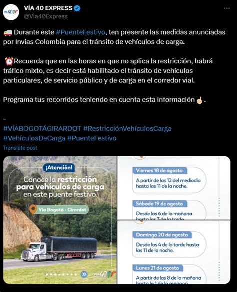 Puente Festivo As Opera La V A Entre Bogot Y Girardot Una De Las