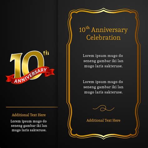 Premium Vector Th Anniversary Invitation Card Template