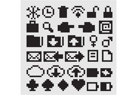 Black 8 Bit Vector Icons 82761 Vector Art At Vecteezy