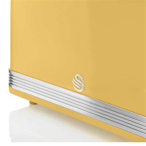 Swan Retro 4 Slice Toaster With Defrost Cancel And Reheat Functions 1600 W Yellow Buysbest