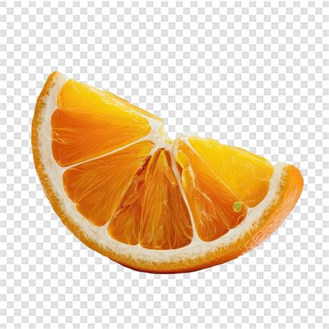 Una Rebanada De Naranja Se Muestra En Un Fondo Transparente Archivo