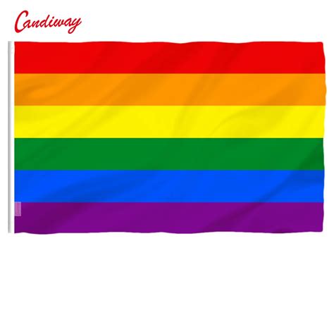 90 x 150cm The rainbow flag banner of peace banner flag Home Furnishing ...