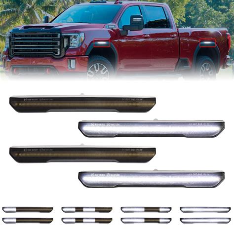 Fetonauto Dynamic White Led Cm Side Marker Lights For Gmc Sierra