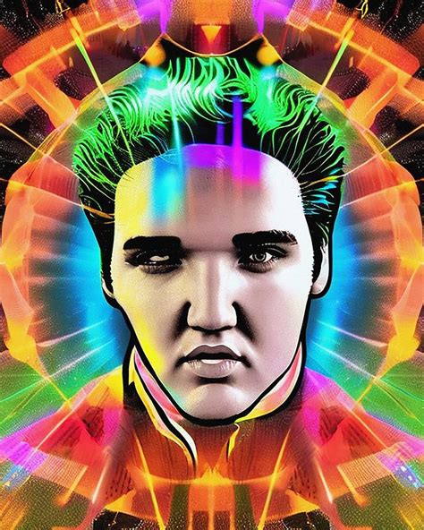 Hologram Of Elvis Presley Floating In Space A Vibrant Digital