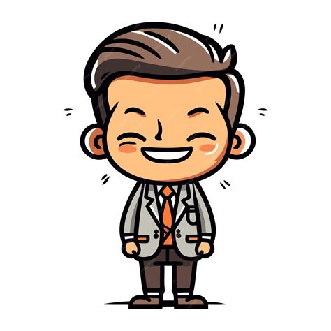 Premium Vector Smiling Businessman Cartoon Vector Illustration