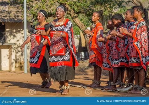 Swaziland Woman Singing And Dancing With Traditional Attire Clothing Swaziland Editorial Stock