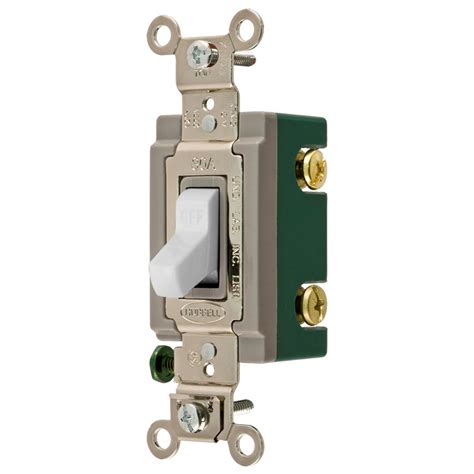 Hubbell 30 Amp Double Pole White Toggle Industrial Light Switch At