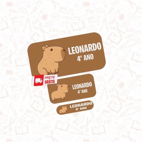 Etiquetas Escolar Capivara Un Elo Produtos Especiais