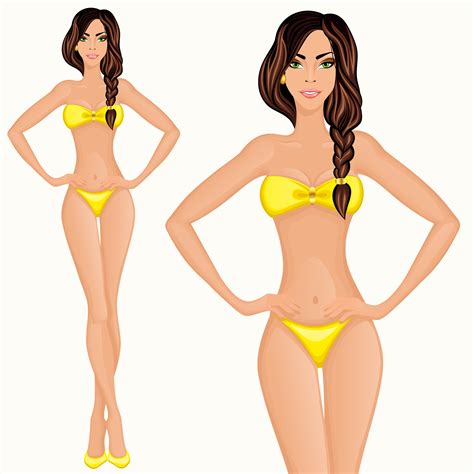 Bikini Girl Vector Art At Vecteezy