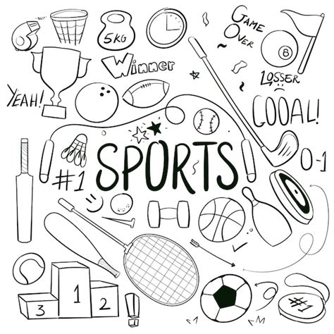 Premium Vector Hand Drawn Sports Scrabble Doodle Vector Hand Drawn