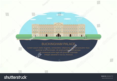 Buckingham Palace Flat Icon Design Infographic Stock Vector Royalty