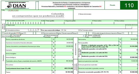 ORO Formulario 110 declaración de renta de personas naturales AG 2018