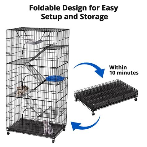 PawGiant 6 Tier Large Cat Cage Playpen 76 Inch Indoor Outdoor