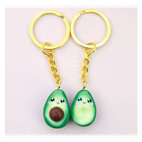 Bff Avocado Kawaii Charm Keychain Miniature Food Jewelry Etsy