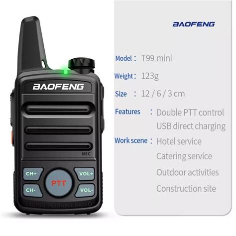 Baofeng Bf T Mini Two Way Radio Walkie Talkie Set Of Black