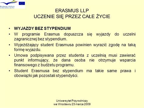 Uniwersytet Przyrodniczy We Wroc Awiu Marca Erasmus Llp Uczenie