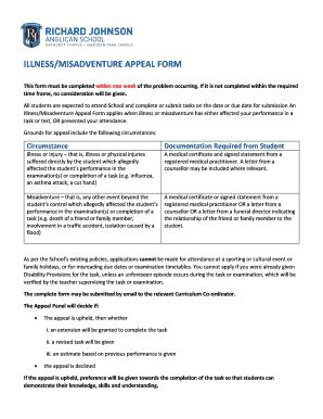 Fillable Online Illness Misadventure Appeal Form Fax Email Print