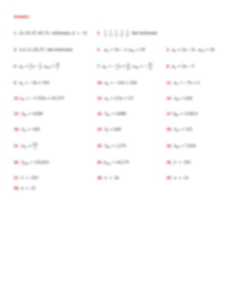 Solution Sequences Series Worksheet Studypool