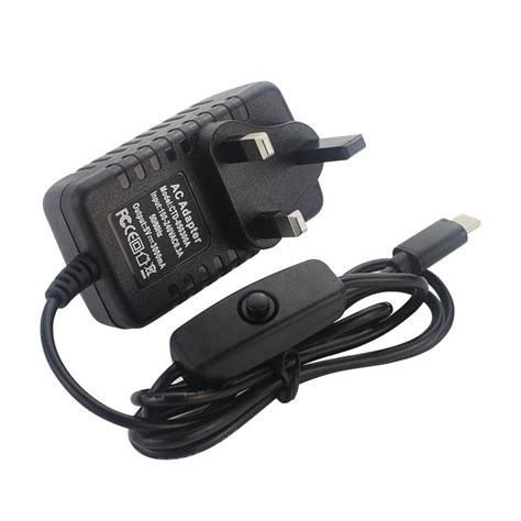 Power Supply 5v 3a Type C Power Adapter Usb C Uk Charger For Raspberry Pi 4