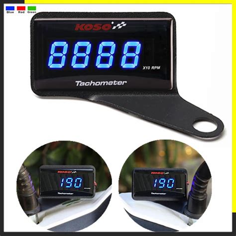 Koso Mini Rpm Meter Digital Square Lcd Display Engine Tach Hour Meter