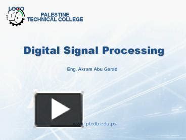 PPT Digital Signal Processing PowerPoint Presentation Free To View