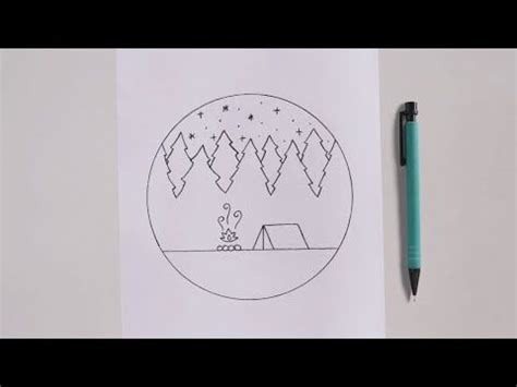 COMO DIBUJAR UNA TIENDA DE CAMPAÑA EN EL BOSQUE PASO A PASO