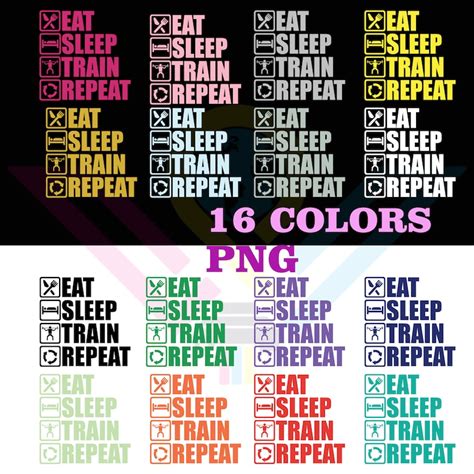 Eat Sleep Train Repeat Gym Lover Svg  Png Dxf Pdf Eps File