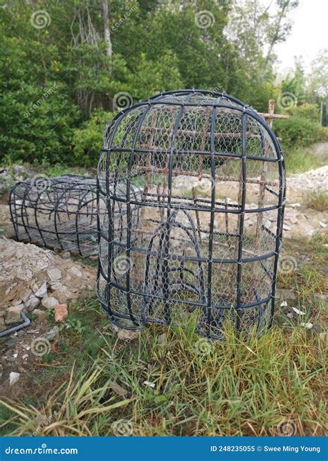 Outdoor Scene of the DIY Fish Trap Structure Make from Mangrove Wood ...