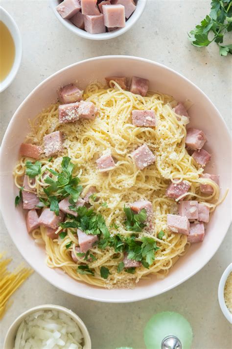 Easy Ham Carbonara Recipe Recipe Recipes Ham Carbonara