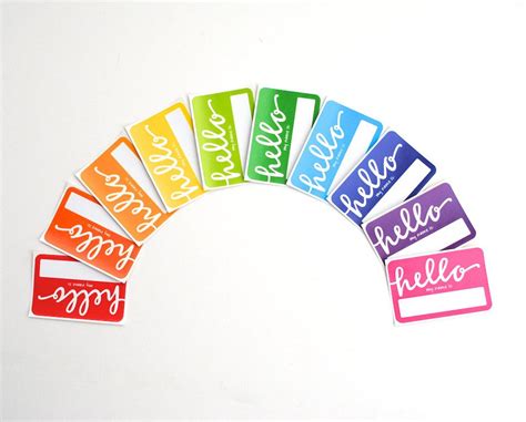 Rainbow Name Tags Free Printables