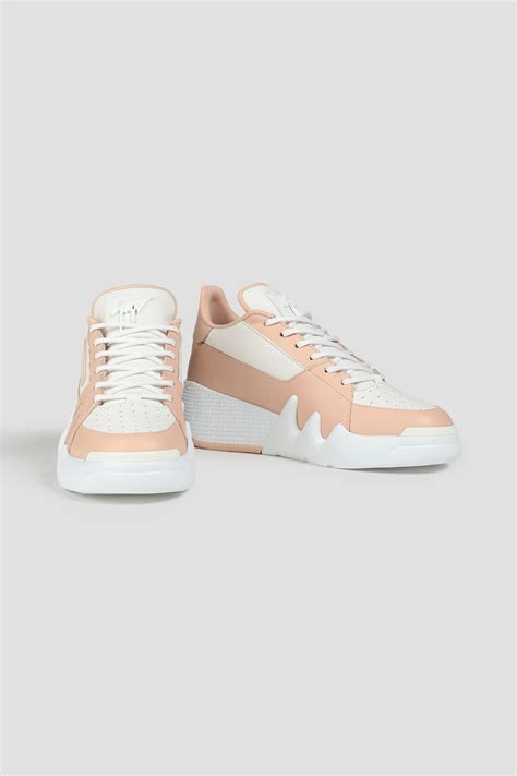 GIUSEPPE ZANOTTI Two Tone Leather Wedge Sneakers THE OUTNET