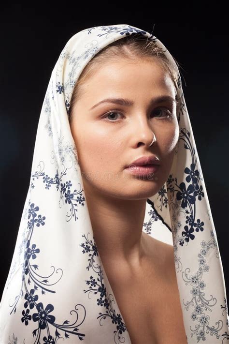 Gorgeous Woman Wearing A Headscarf Stock Image Image Of Hair