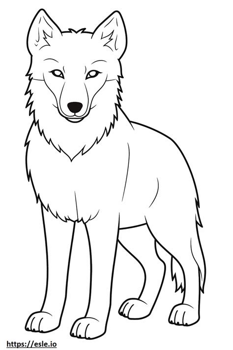 Coyote Kawaii Coloring Page