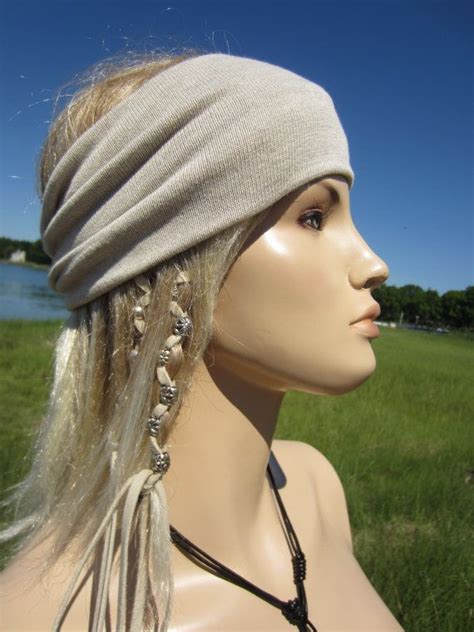 Knit Headband Hair Band Yoga Hair Wrap Turban Hairband Cotton Oatmeal