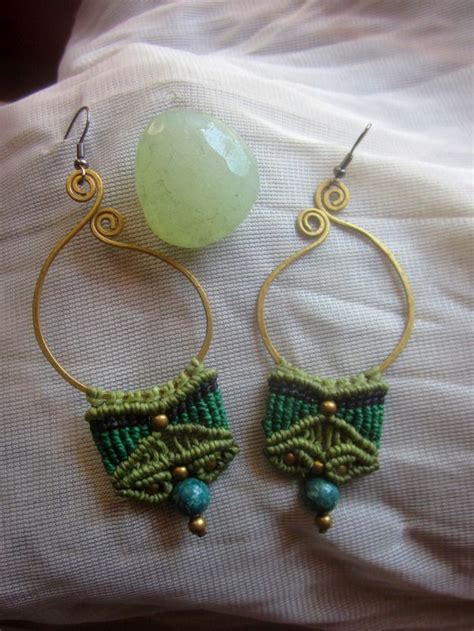 Green Macrame Earrings Etsy Earrings Macrame Earrings Earrings