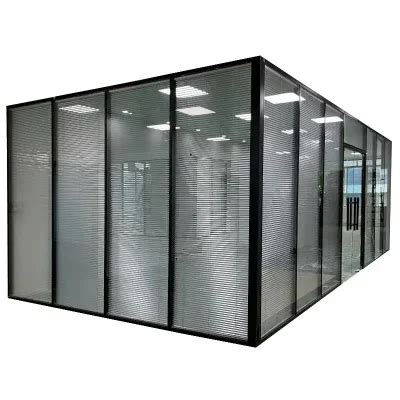 Aluminium Frame Movable Stainless Steel Glass Partition Wall Office