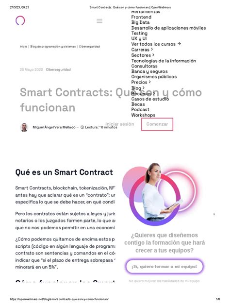 Smart Contracts Qué Son Y Cómo Funcionan Openwebinars Pdf Big