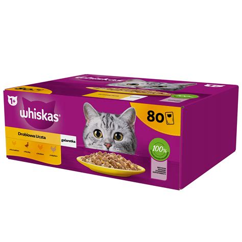 WHISKAS mokra karma dla kota kurczak indyk drób kaczka w galaretce