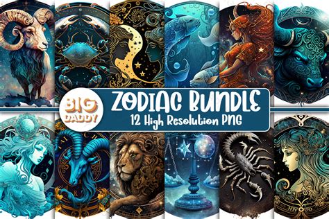 Zodiac Sign Bundle Clipart Graphic By Big Daddy · Creative Fabrica