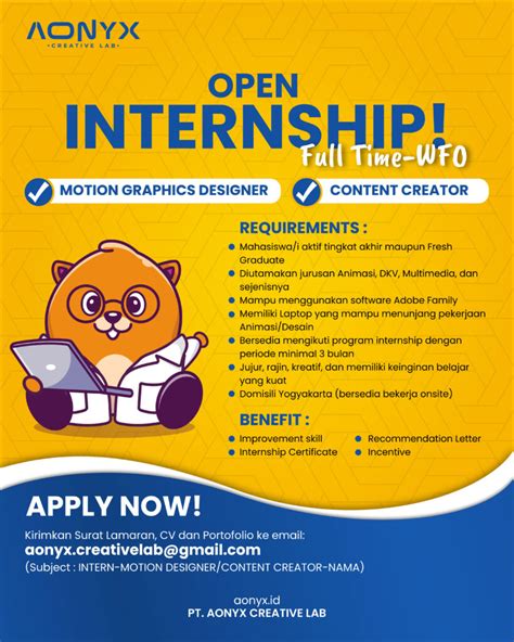 Lowongan Kerja Internship Motion Graphic Designer Internship Content