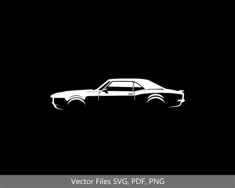 Camaro First Gen 1968 Silhouette Vector Graphic Clipart For Cricut Png