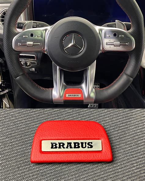 Brabus Emblem Plakette Rot für AMG Lenkräder Mercedes Benz G Klasse