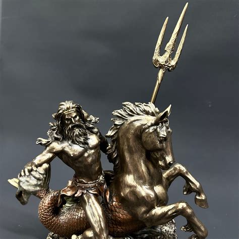 Lord Of The Seas Poseidon I Poseidon Figurine I Riding On Seahorse I