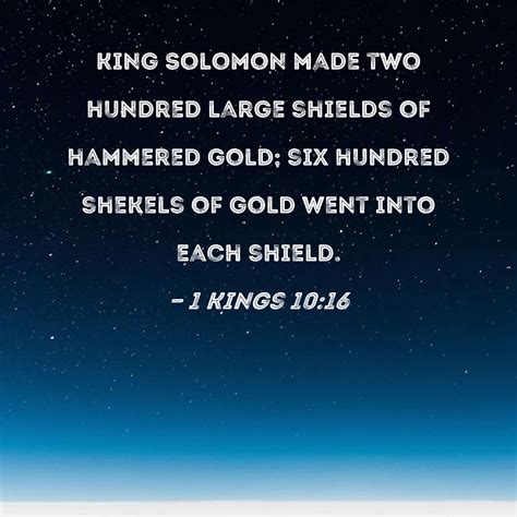 Kings King Solomon Made Two Hundred Large Shields Of Hammered